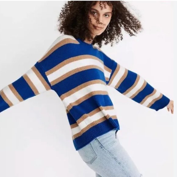 MADEWELL Halo-Striped Belmore Sweater szL - Picture 4 of 12